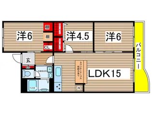 稲毛ファミ-ルハイツ1号棟【2階】の間取り