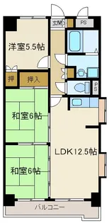 ハイブリッジコート長町【6階】の間取り