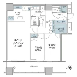 2LDKの間取り画像