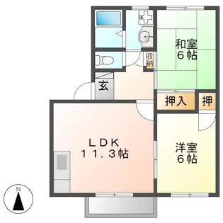 モンシャトー可児【2階】の間取り