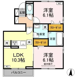 アルセフィナ【1階】の間取り
