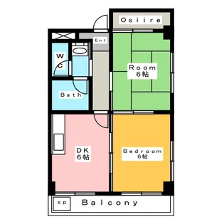 ハイツ本城【3階】の間取り