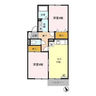 セジュール佐賀【1階】の間取り