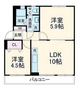 榎が丘住宅【1階】の間取り