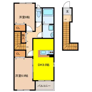 岐阜県大垣市本今4【アパート】の間取り