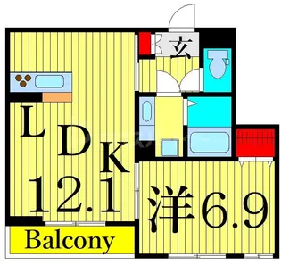 アヴァンス西亀有【3階】の間取り