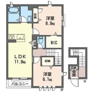 シャーメゾンひまわり【2階】の間取り