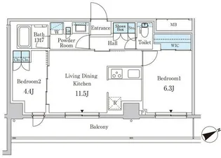 東京都世田谷区代沢2【マンション】の間取り
