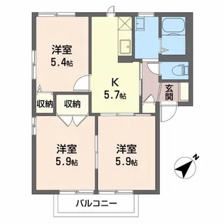 メゾン シャルム C【2階】の間取り