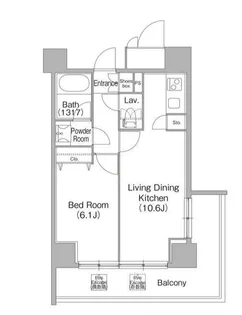コンフォリア白金高輪【11階】の間取り