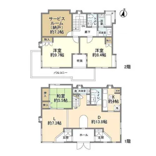 神奈川県横浜市青葉区荏田西5【一戸建】の間取り