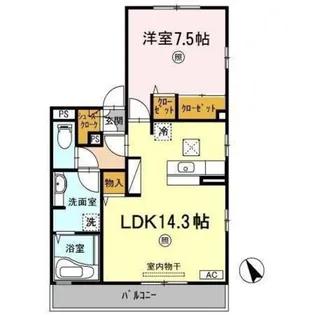 コゥジーコートK【1階】の間取り