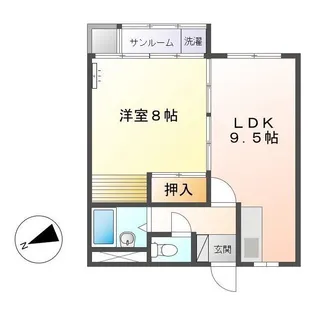 レディースマンション山代【1階】の間取り