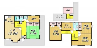 兵庫県尼崎市武庫之荘本町2【一戸建】の間取り