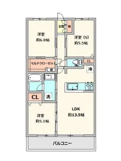 イニシア川口西青木【1階】の間取り