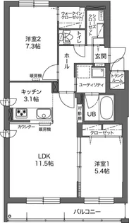 ル・ノール桑園【1階】の間取り
