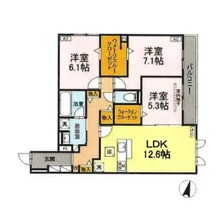 メイプル【1階】の間取り