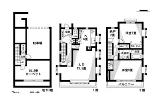 東京都世田谷区千歳台3【一戸建】の間取り