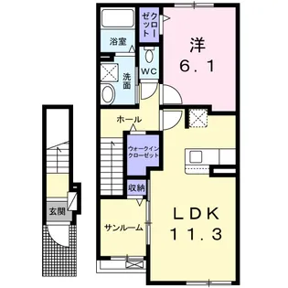オアシス 八本松 A【2階】の間取り