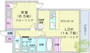 プライムアーバン仙台五橋【3階】の間取り