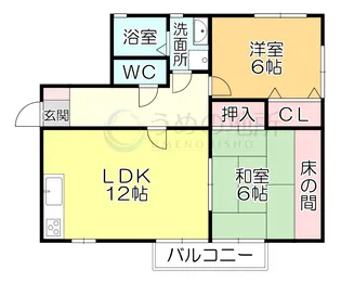 亀幸園ハイツ【1階】の間取り