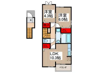 スカイヒルフィオーレ【2階】の間取り