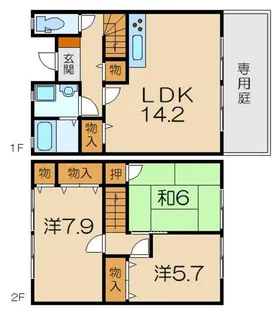 滋賀県東近江市八日市東浜町【一戸建】の間取り