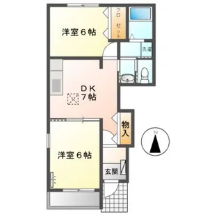 アンソレイエ【1階】の間取り