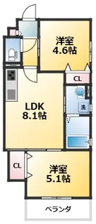 クリエオーレ庄屋1【2階】の間取り