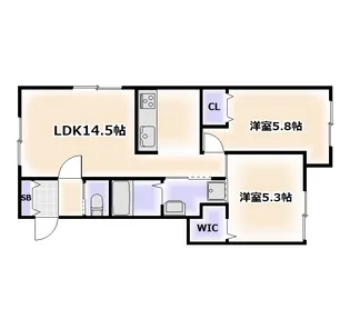 ラヴェルテュ播磨町【1階】の間取り