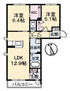 カリーノ スクエア【2階】の間取り