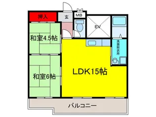 サンライフ箕面【3階】の間取り