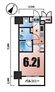 ZOOM横浜桜木町【3階】の間取り