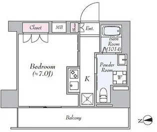 GENOVIA東日本橋駅前green veil(ジェノヴィア東日本橋駅【7階】の間取り