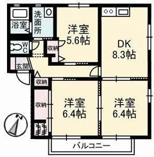 ペルレ E棟【2階】の間取り