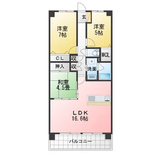 サンマンションアトレ津島崎【1階】の間取り