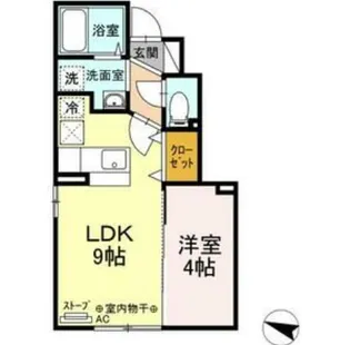 スリーゼFuji A【1階】の間取り