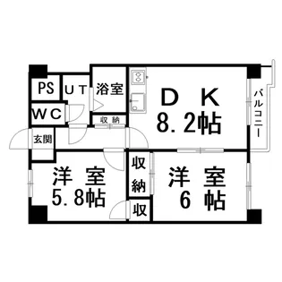 仲浜ハイツ【1階】の間取り