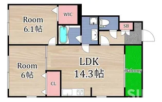 エリタージュ鶴見【1階】の間取り