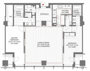 平河町森タワーレジデンス【22階】の間取り