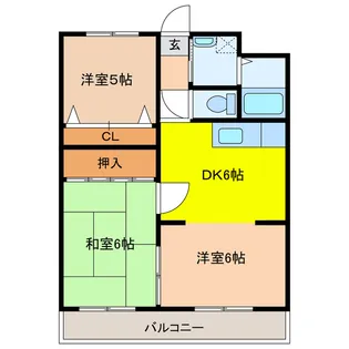 ウベマンション【3階】の間取り