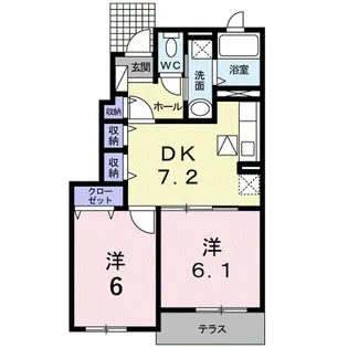 アルカンシェルB【1階】の間取り