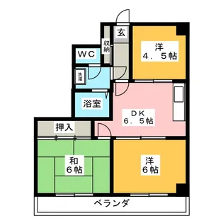 ヒルサイドテラス【1階】の間取り