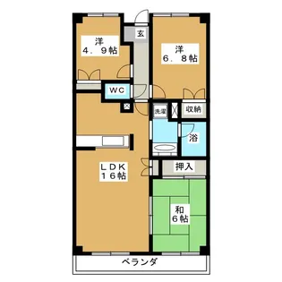エルズ市川中山【5階】の間取り