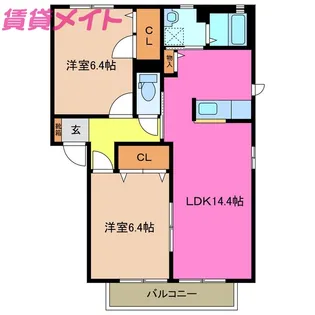 Espace D【2階】の間取り