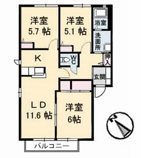ベルハイツ【1階】の間取り