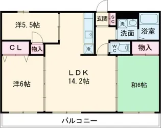 桜川レジデンス【4階】の間取り