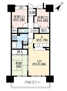 URアーバンラフレ虹ヶ丘西【6階】の間取り