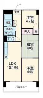 キャピタルシティ苗田【3階】の間取り