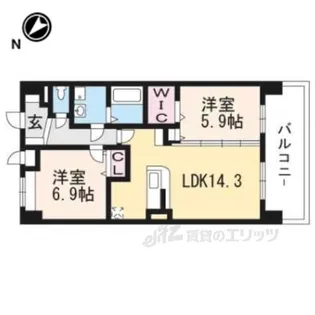 ディアコート中臣【2階】の間取り